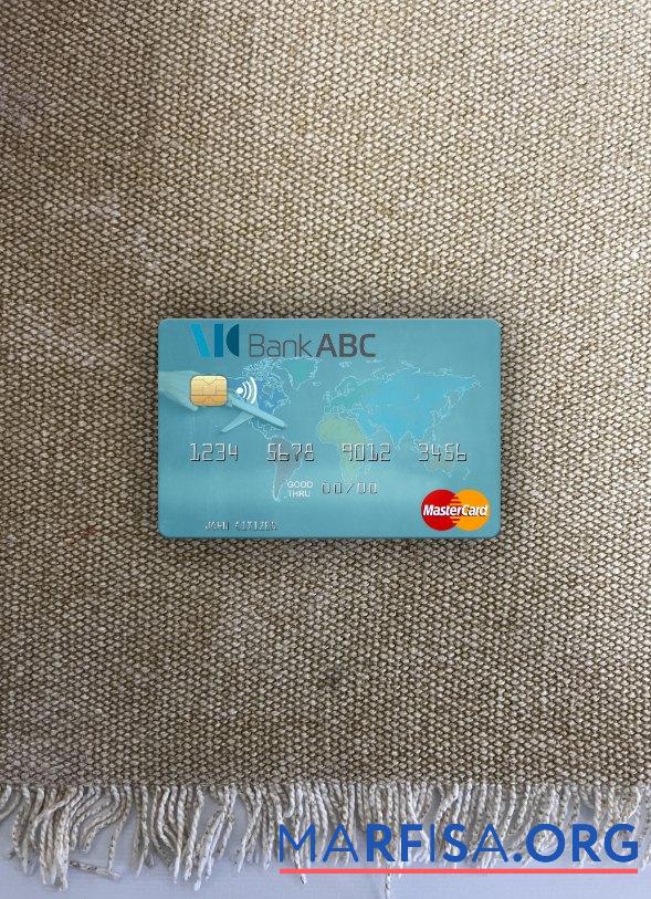 Printable Jordan Arab Banking Corporation (ABC) mastercard photolook front download for verification